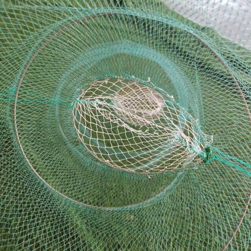PVC-Coated Steel Wire Frame Crab Traps 105*45cm Aquaculture Equipment Cages with Bait Box Fish Traps