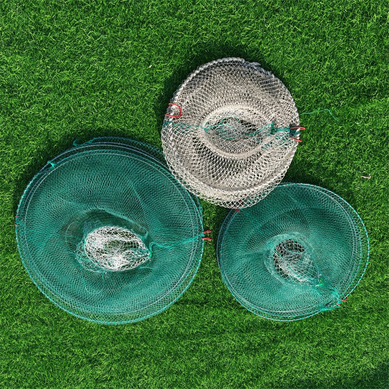 PVC-Coated Steel Wire Frame Crab Traps 105*45cm Aquaculture Equipment Cages with Bait Box Fish Traps