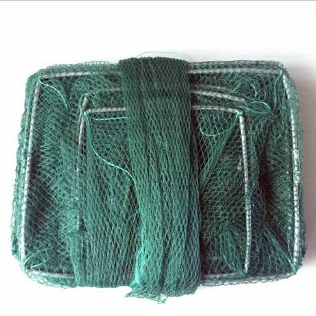Nylon Fishing Crab Trap Square Rectangle Steel Frame Shrimp Lobster Fishing Cage