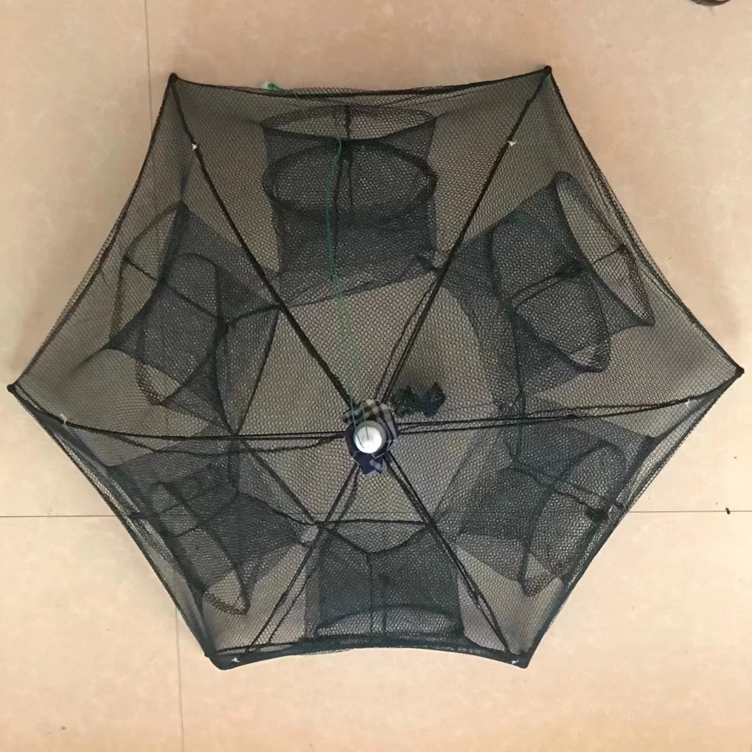 Manufacturer wholesale price foldable 6-8 holes umbrella cage fishing cage