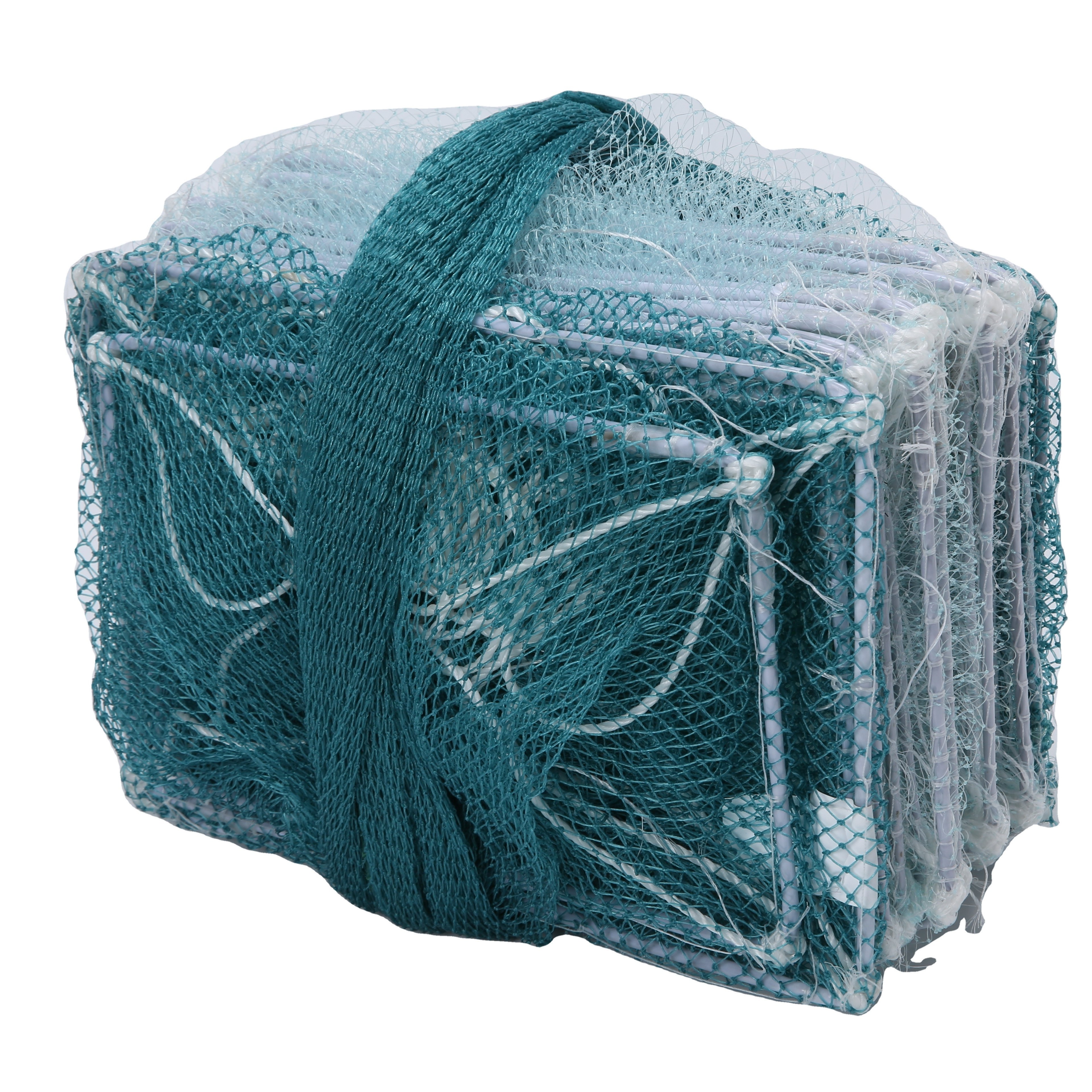 Wholesale foldable 21x32x27(8ply) Long Tail Train Fykes Minnow trap Lobster Pot Trap Dua Ikan Bubu Naga Bento Naga Bito Naga
