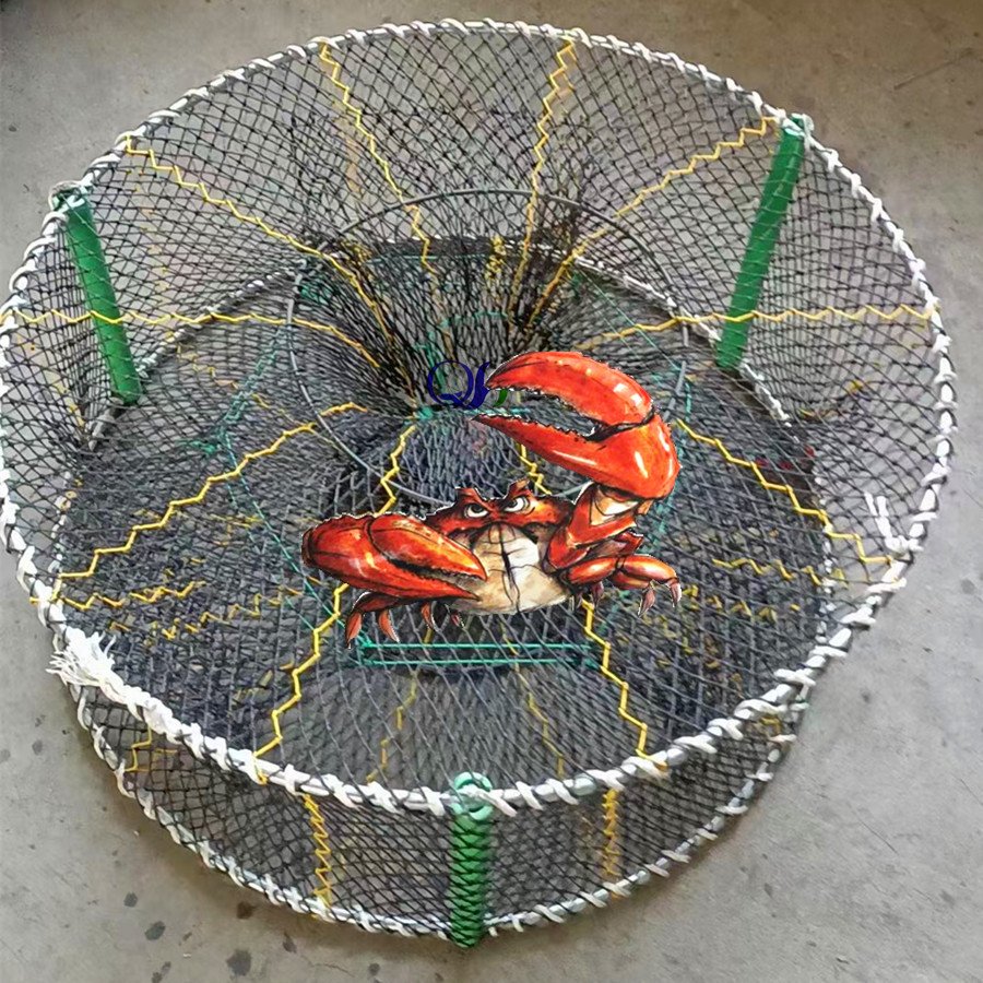 heavy duty Crab Traps with 3 Entrances Fishing Tool-Fishing galvanized wire Crab Pots