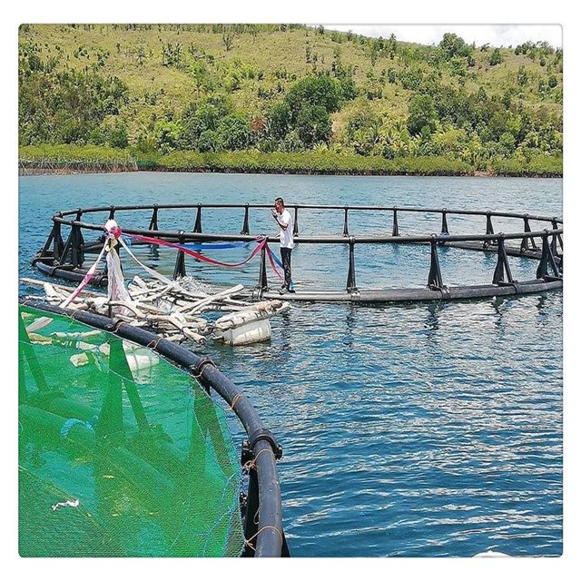 40 meters round hdpe floating aquaculture traps for agriculture fish farming