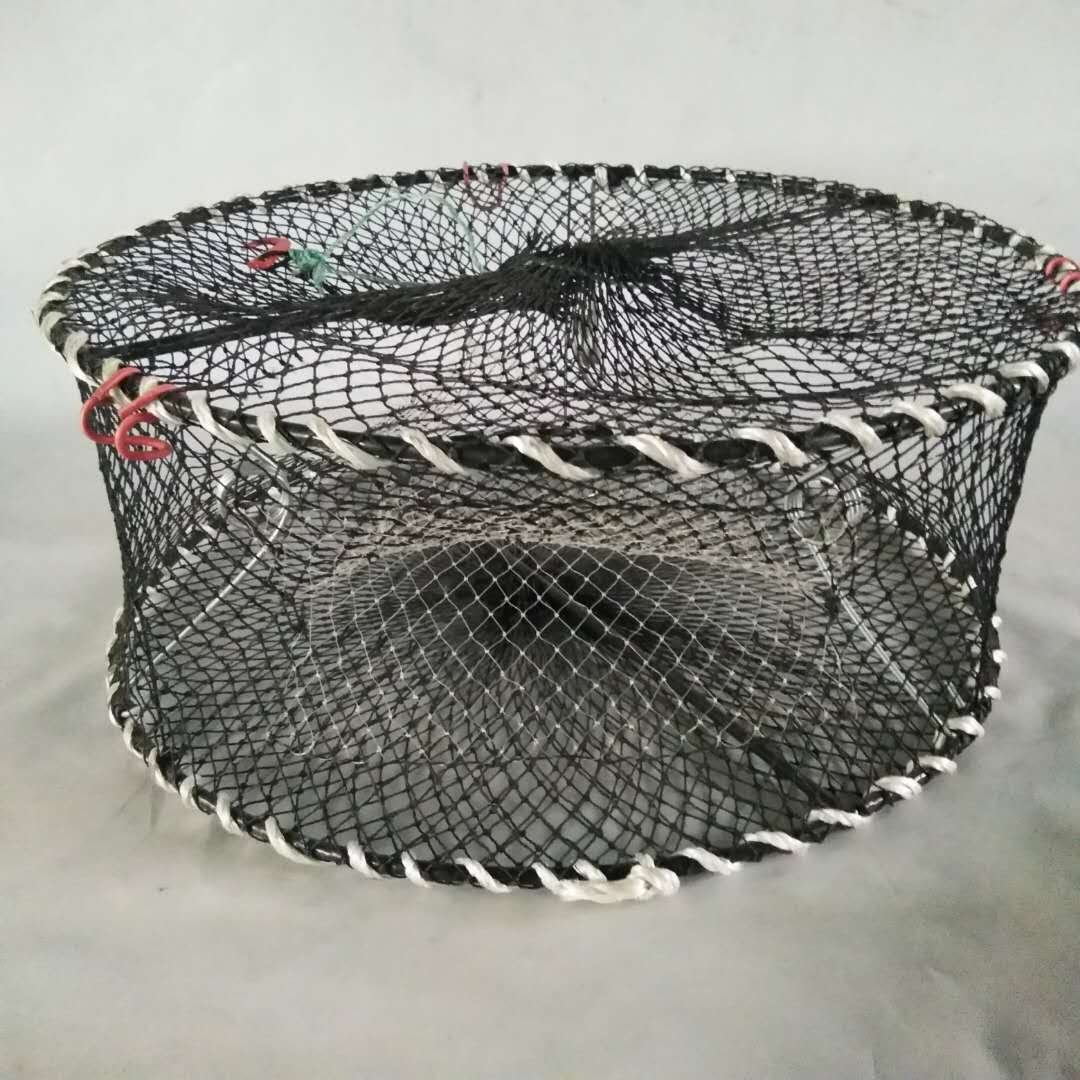 Collapsible spring loaded crab pot foldable round crab trap