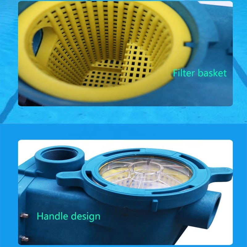 Hot sale new plastic AQUA swimming pool pump stock 1HP 2HP 3HP water pump with filter basket