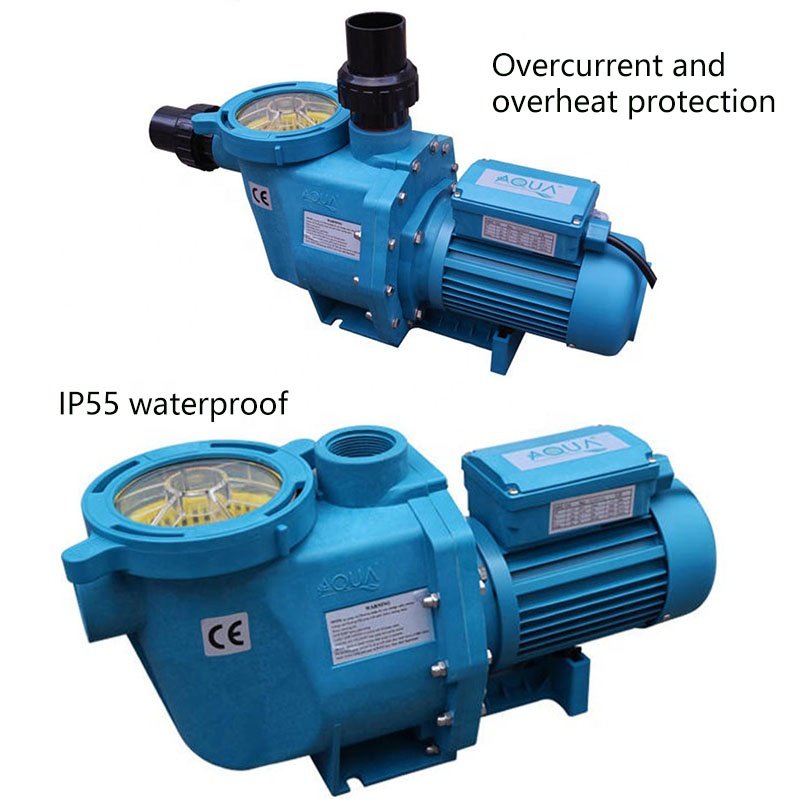 Hot sale new plastic AQUA swimming pool pump stock 1HP 2HP 3HP water pump with filter basket