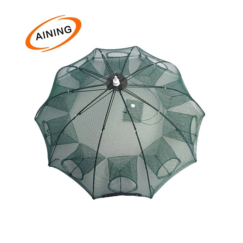 Umbrella Folded Portable Fishing Shrimp Trap Cage Fish Shrimp Minnow Crab Cast Mesh Trap