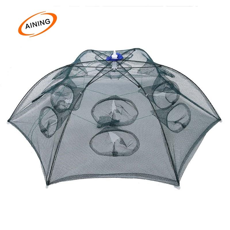 Umbrella Folded Portable Fishing Shrimp Trap Cage Fish Shrimp Minnow Crab Cast Mesh Trap