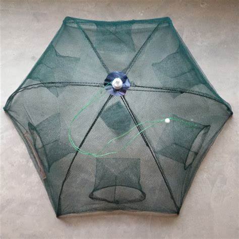 Umbrella Folded Portable Fishing Shrimp Trap Cage Fish Shrimp Minnow Crab Cast Mesh Trap