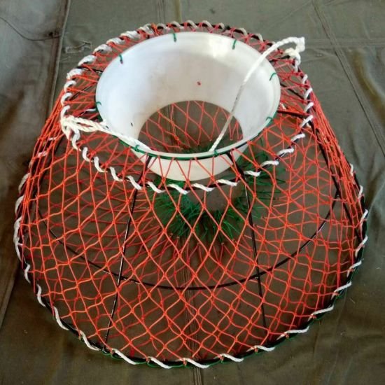 USA Alaska marine fresh catch fishing gear slinky pot spiral pot spring coil trap king crab Cod trap sea snail shrimp pot