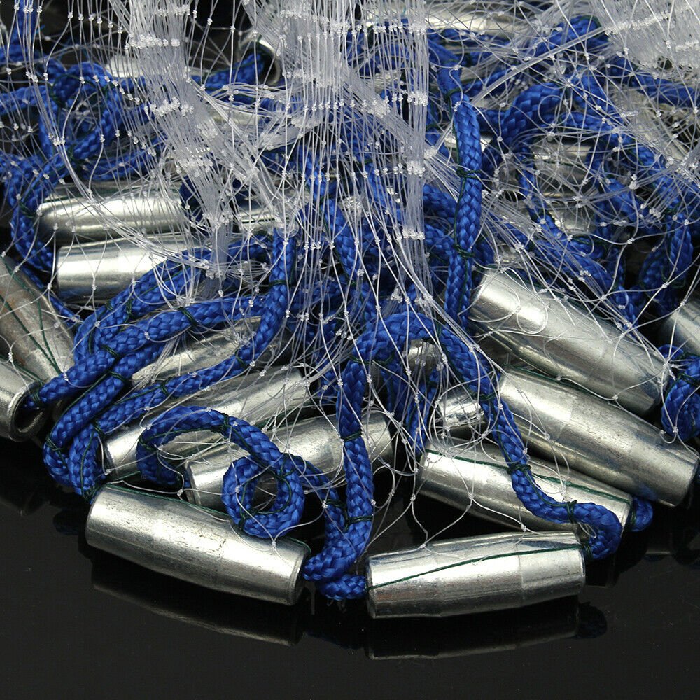 Largest Handmade Bait Easy Throw Hand Fishing Cast Nets With Lead Sinkers