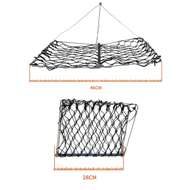 Collapsible Crab Jaw Foldable Crab Trap with Bait Clip Portable Folding Crab Trap lobster trap with Casting Rope