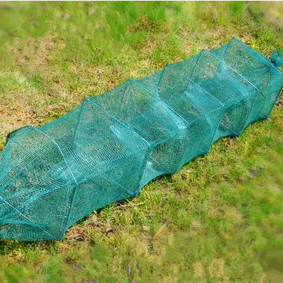 4.8m Folding Crab Cage Greatwall Long Fishing Bait Crayfish/Crab/Lobster cages Shrimp Fishing cage Trap 28*22cm 19 sections