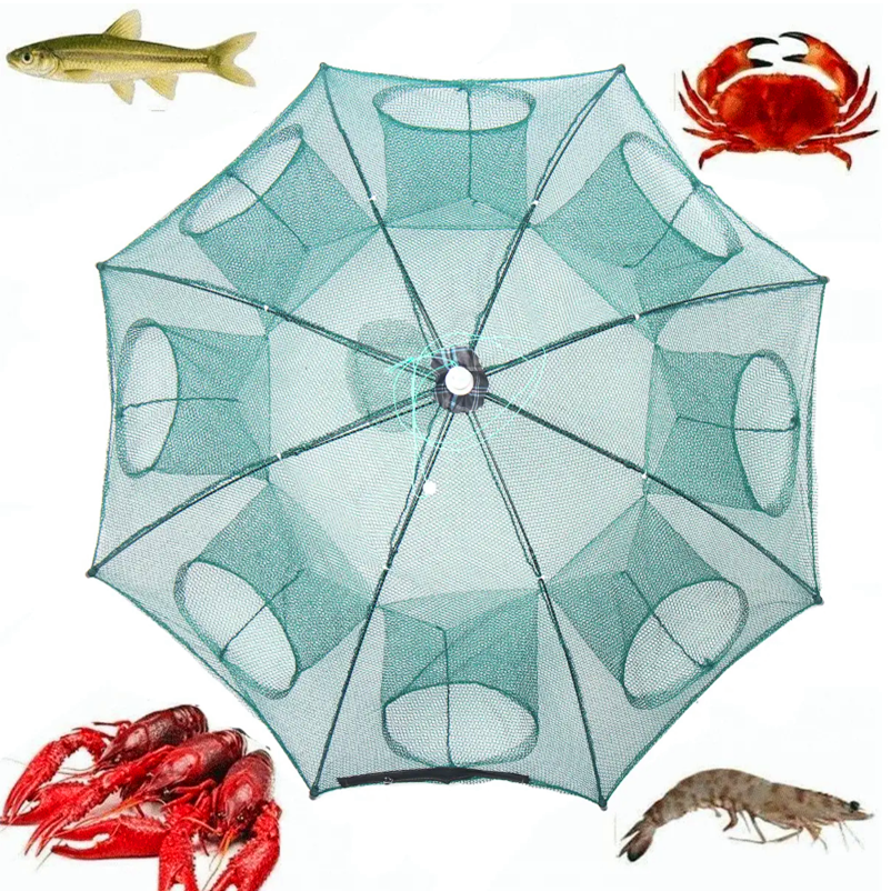 Fishing Minnow Crawdad Bait Foldable Net Trap Cast Dip Cage Crab Fishing Tackle Automatic Foldable Fishing Net Trap