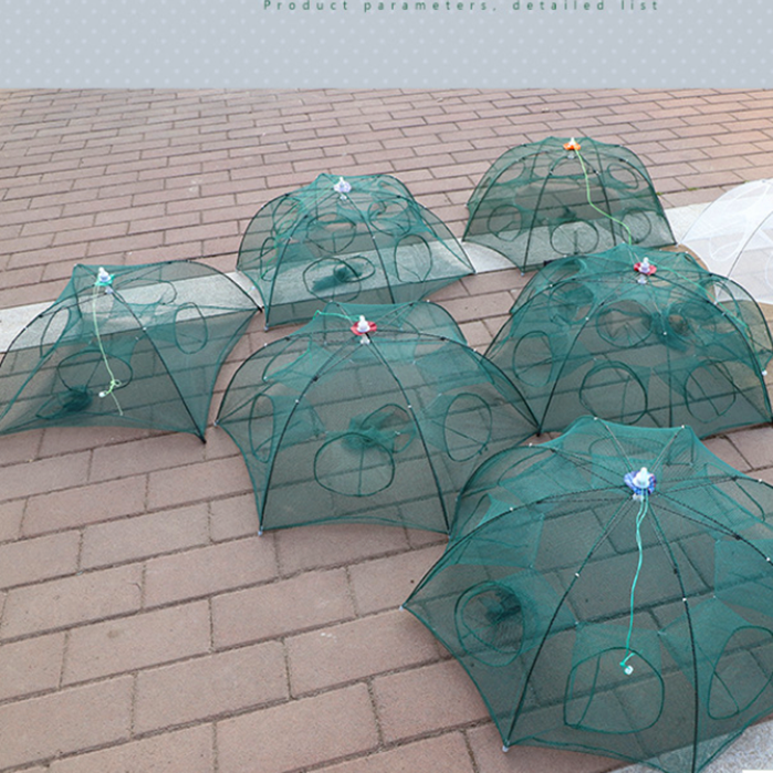 Fishing Minnow Crawdad Bait Foldable Net Trap Cast Dip Cage Crab Fishing Tackle Automatic Foldable Fishing Net Trap