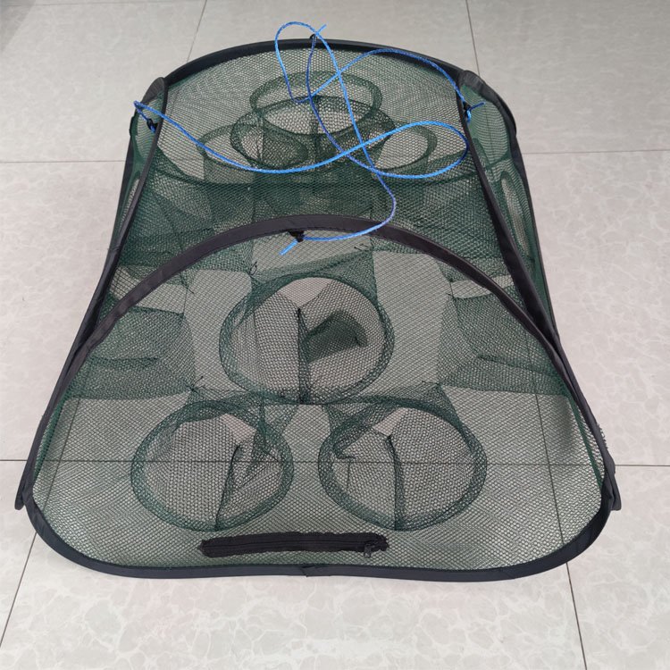 6 holes 8 holes 10 holes Umbrella Folded Portable Fishing Shrimp Trap Cage Fish Shrimp Minnow Crab Cast Mesh Trap