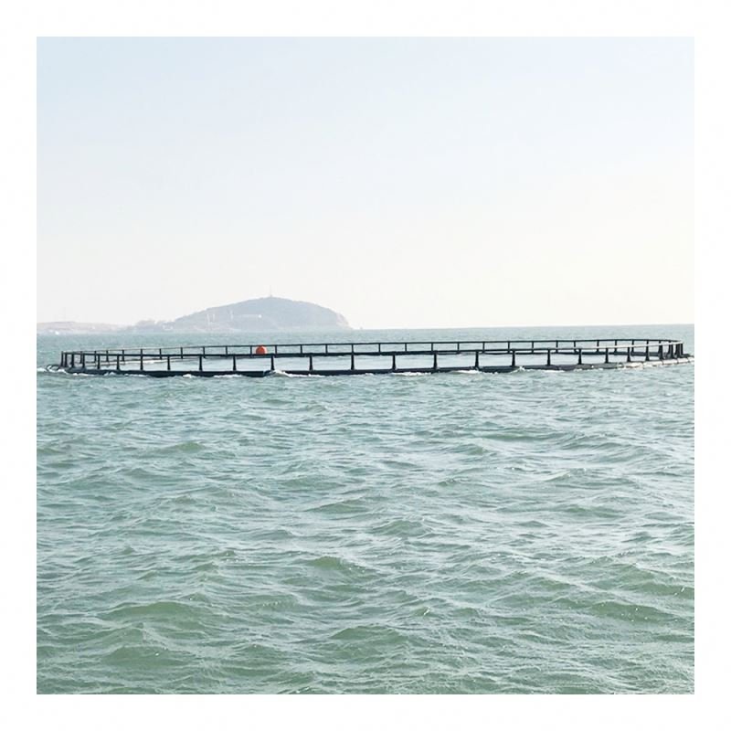 HDPE deep water fish farming round Cage with PE knotless net