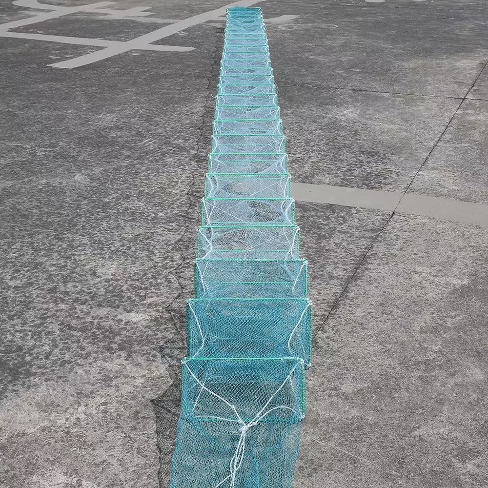 Pe/nylon Long Trap Fishing Monofilament Cage Shrimp Cage Green Crabs Traps for River Fishing