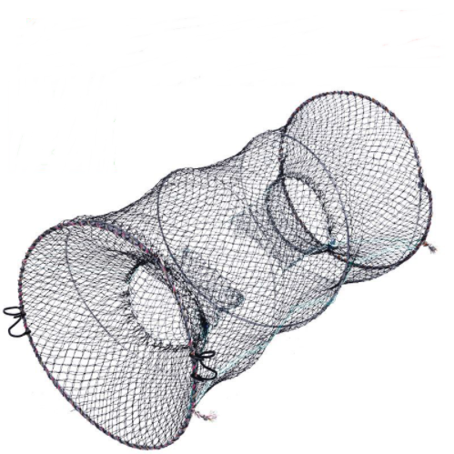 Foldable fishing crab trap black spring folding shrimp trap cage for crab lobster fish