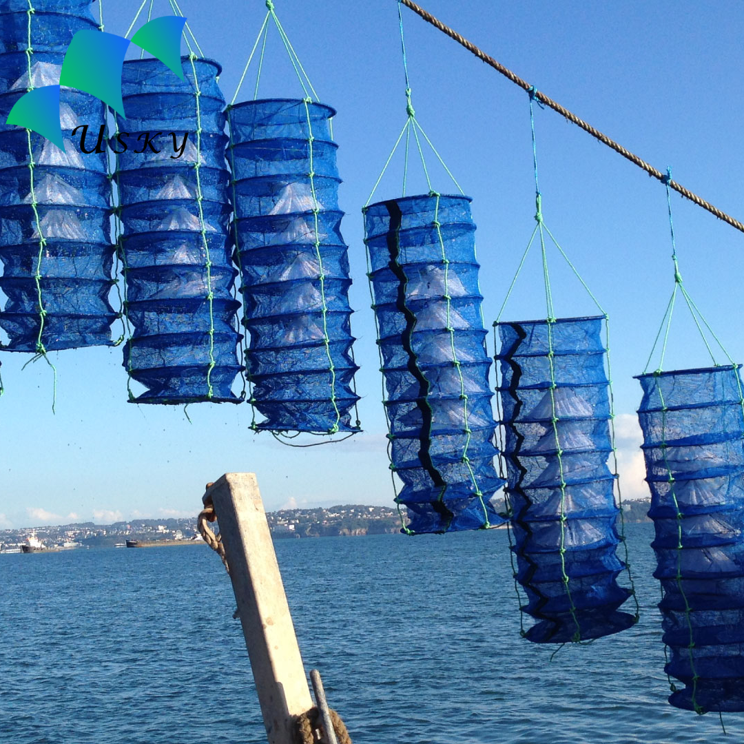 10-20 layers 15 cm distance 50 cm diameter long lines cylindrical mesh scallop oyster lantern nets cage with zipper