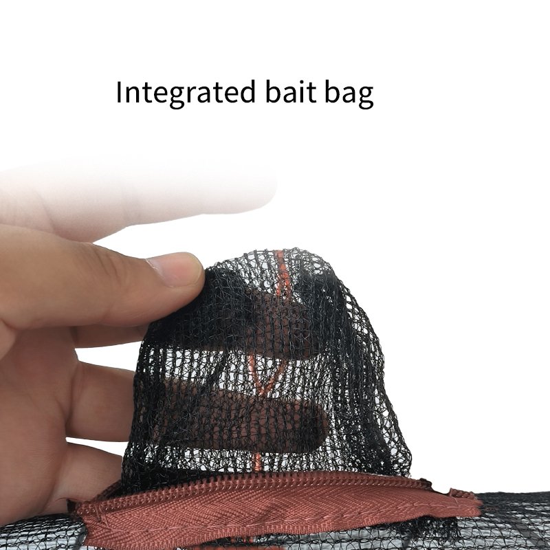 Foldable small size PE fish trap crab trap with bait bag zipper opening crab trap multiple size available for fish shrimp
