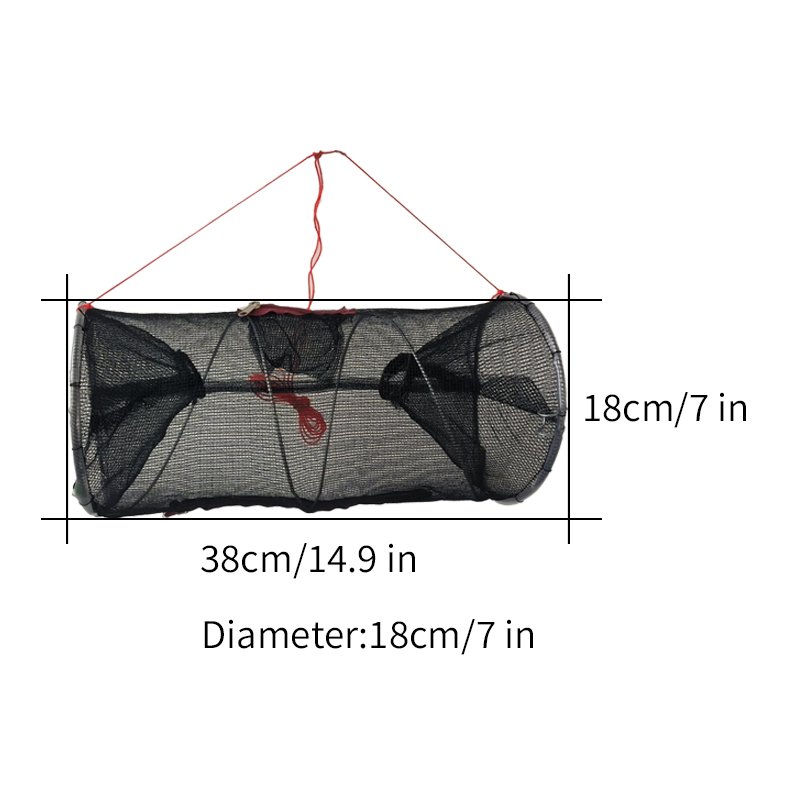 Foldable small size PE fish trap crab trap with bait bag zipper opening crab trap multiple size available for fish shrimp