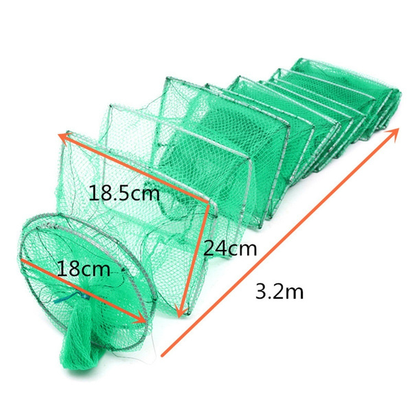 chinese manufacturer 32 pieces long hdpe net square fishing trap