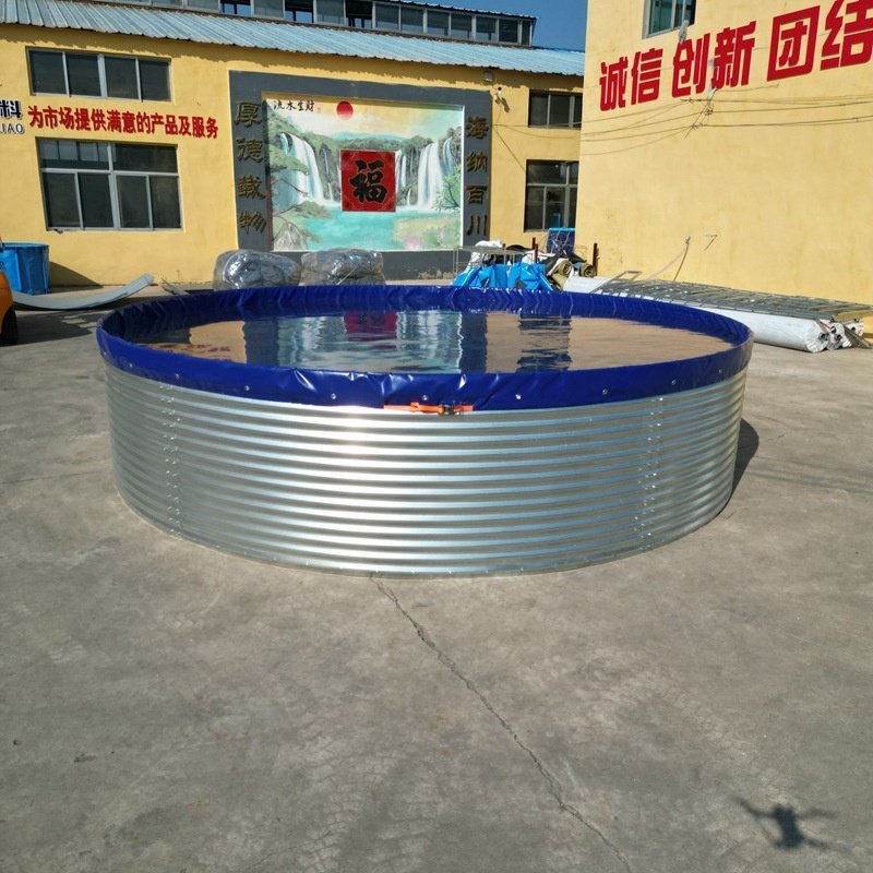Round Hot Galvanized Steel Flexible Fish Farm Pond With Pvc Hdpe Lining Recirculating Aquaculture System Fish and Shrimp Pond