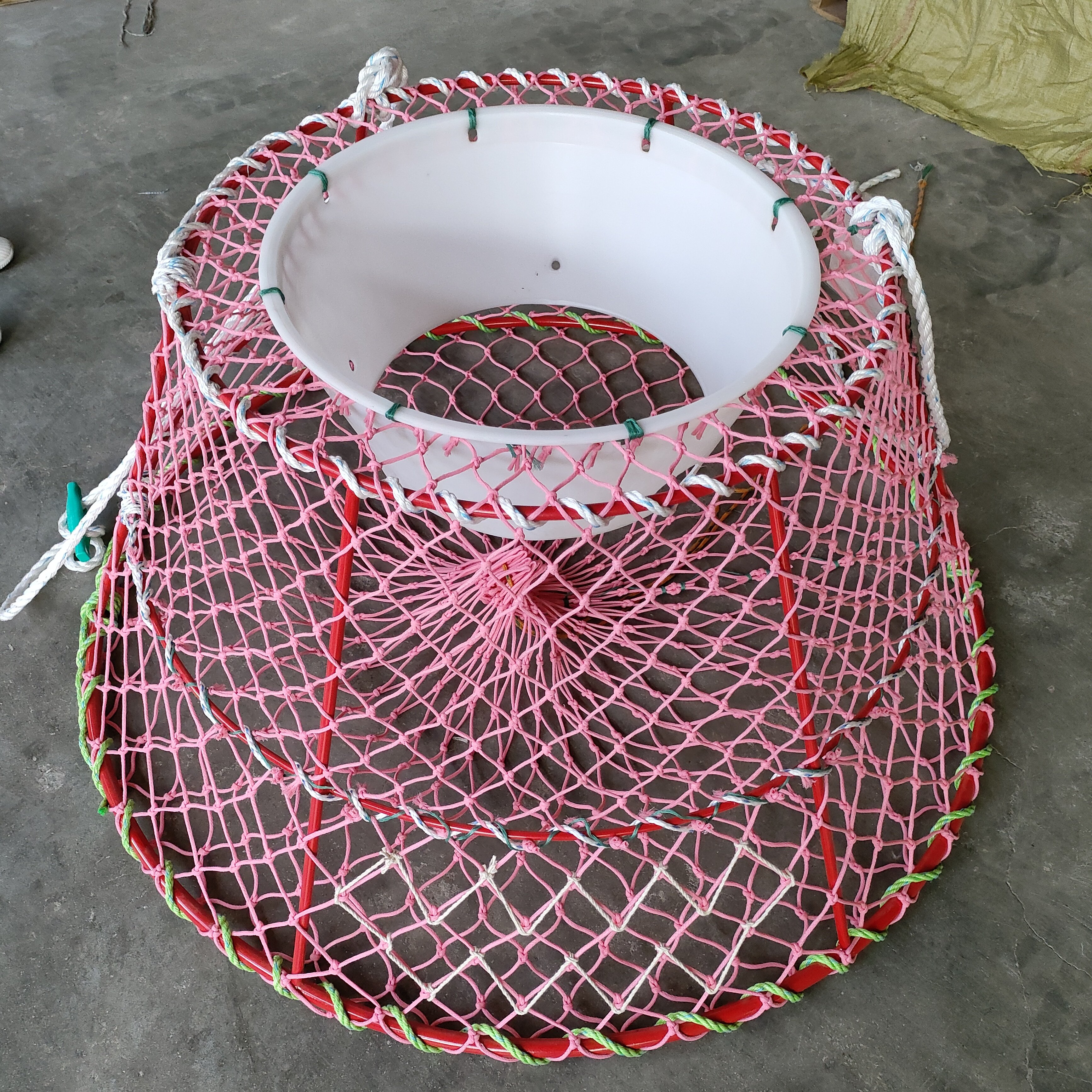 Round Trap Crab Pots Crabing Cage Fishing Trap One Entrances Strong Deep Sea Aquaculture trap