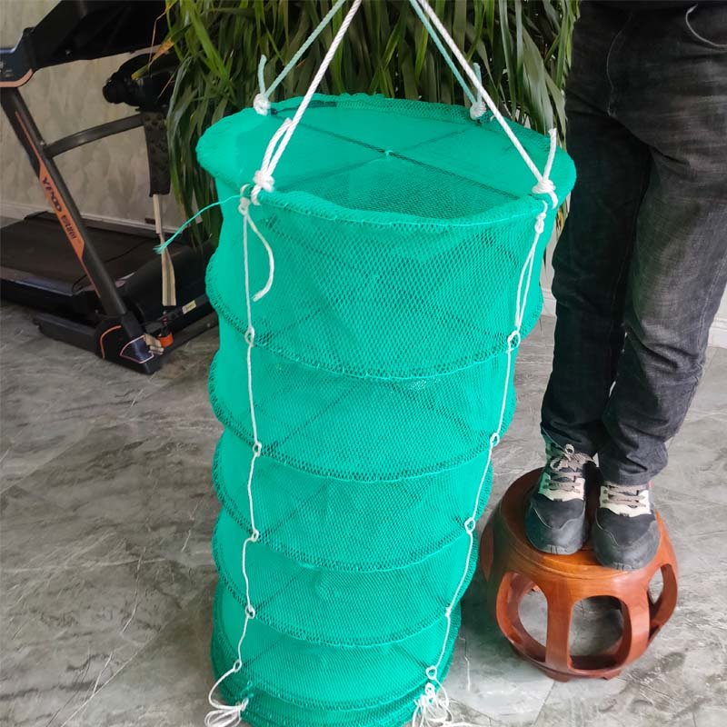 High Quality round Scallop Trap Cage Multi-Layer Multi-Length Foldable Aquaculture Ground Fishing Trap for Lobster Crab Fish