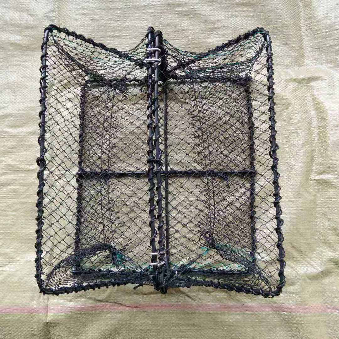 Hot Sale Fish Trap Solid and Strong Quality Long Foldable Fishing Net Bait Trap Fish Crawfish Shrimp Trap