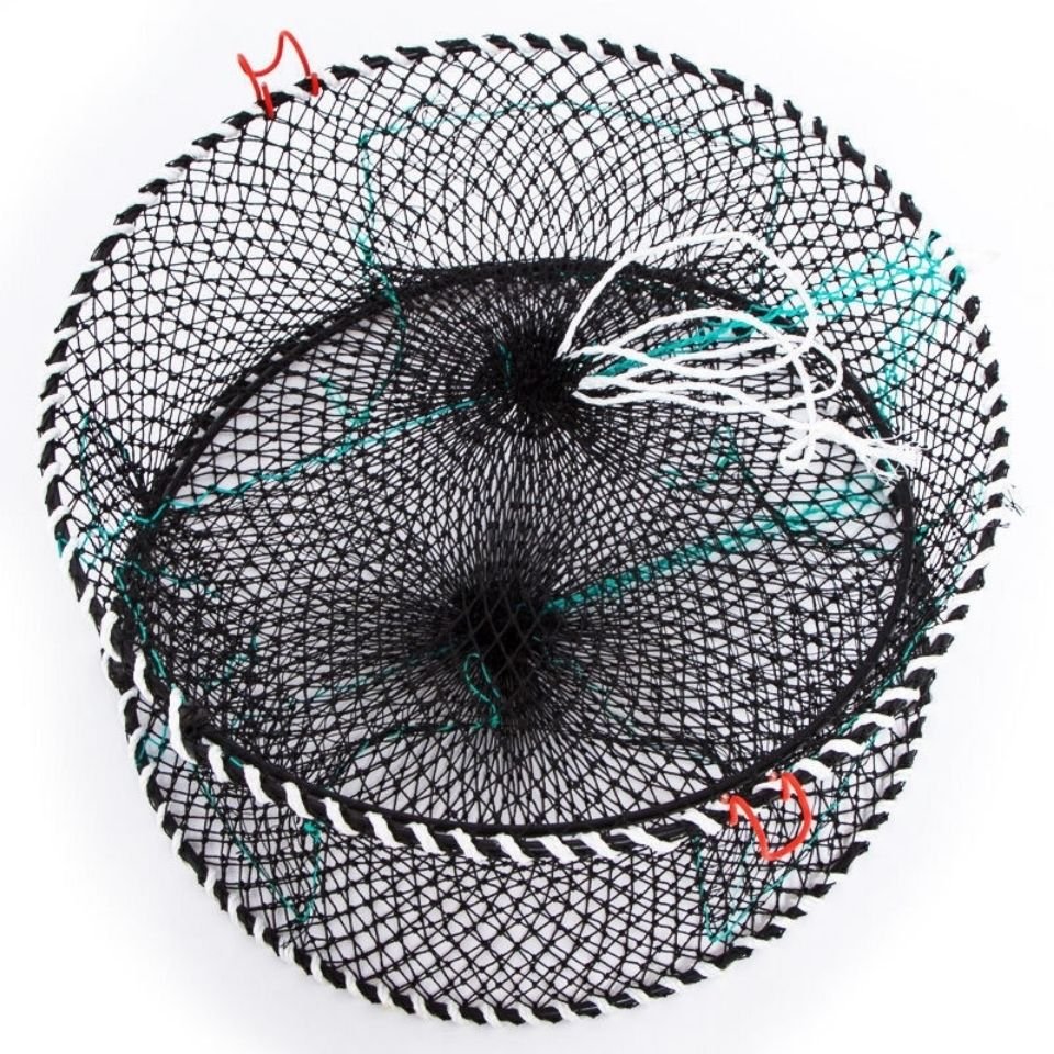 Hot Sale Fish Trap Solid and Strong Quality Long Foldable Fishing Net Bait Trap Fish Crawfish Shrimp Trap