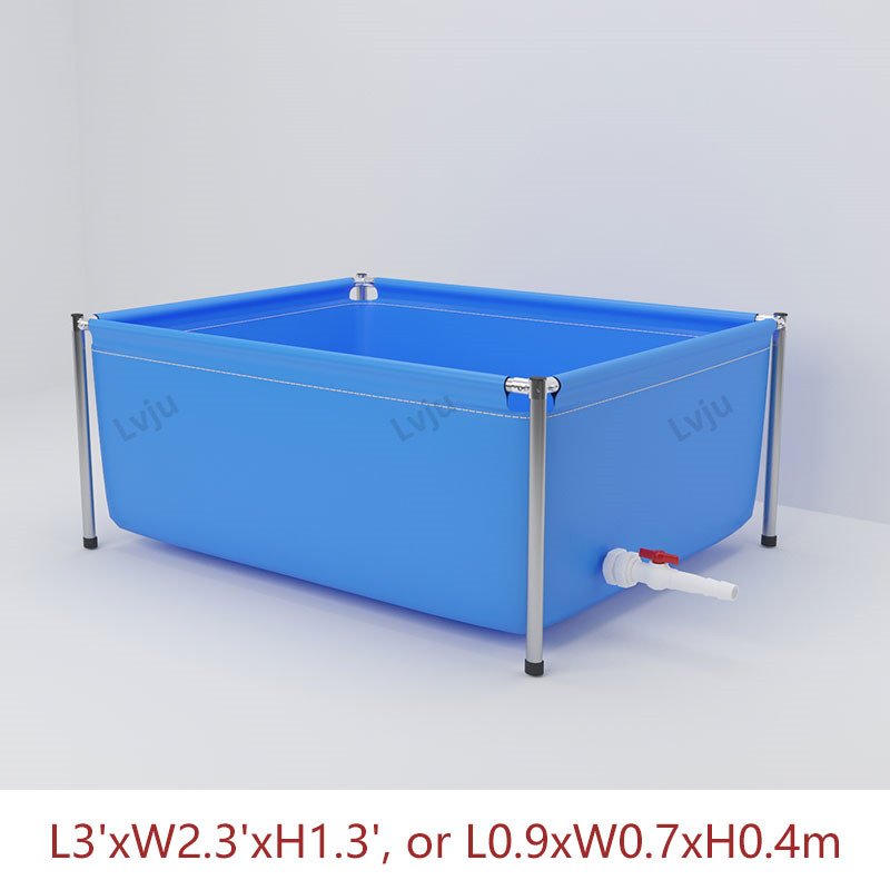 Lvju Customized Durable Outdoor PVC Tarpaulin Tanks For Fish Farming Pond With Framework