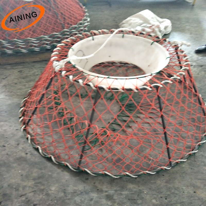 Black Mesh Deap Sea Strong Welded Steel Frame PE muitifilament King Bone Crab Pot Snow Crab Traps for Water Prawn