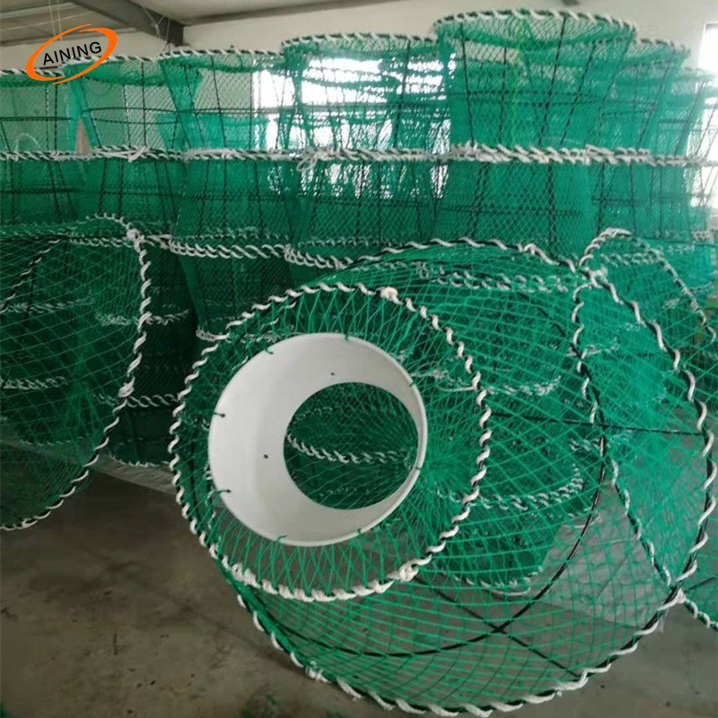 Black Mesh Deap Sea Strong Welded Steel Frame PE muitifilament King Bone Crab Pot Snow Crab Traps for Water Prawn