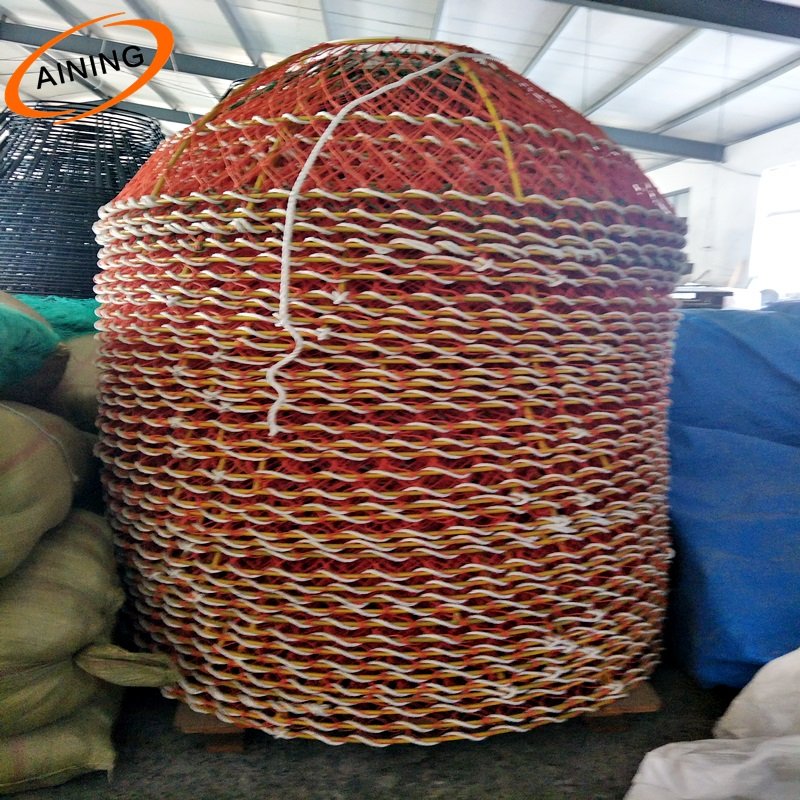 Black Mesh Deap Sea Strong Welded Steel Frame PE muitifilament King Bone Crab Pot Snow Crab Traps for Water Prawn