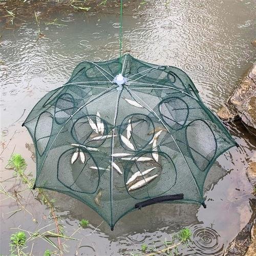 Wholesale Automatic Trap Nylon Mesh Folded 4/6/8 Holes Umbrella Fish Net Trap