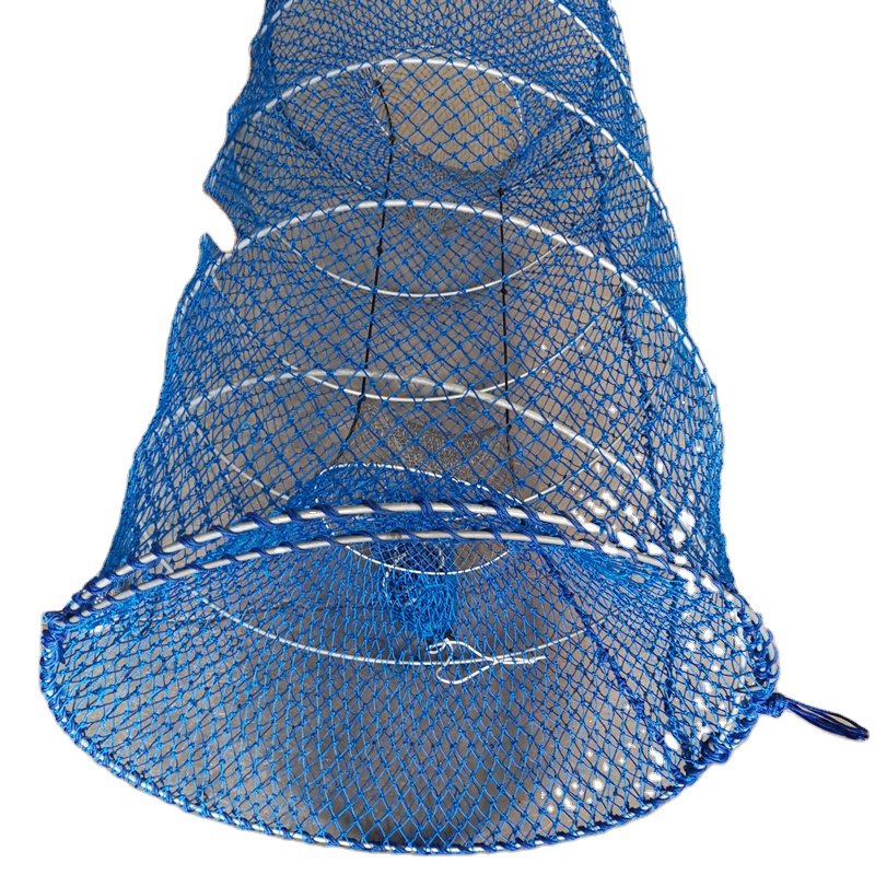 7mm, 8mm frame 70*140cm 80*150cm Galvanized Steel Deep Sea Folding Commercial Coil Spring Fishing Lobster Crab Fish Trap Pot