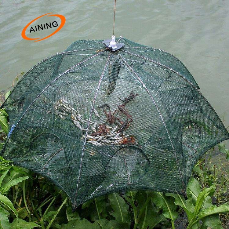 Folded Portable 6 Hole Automatic Fishing Shrimp Mesh Trap