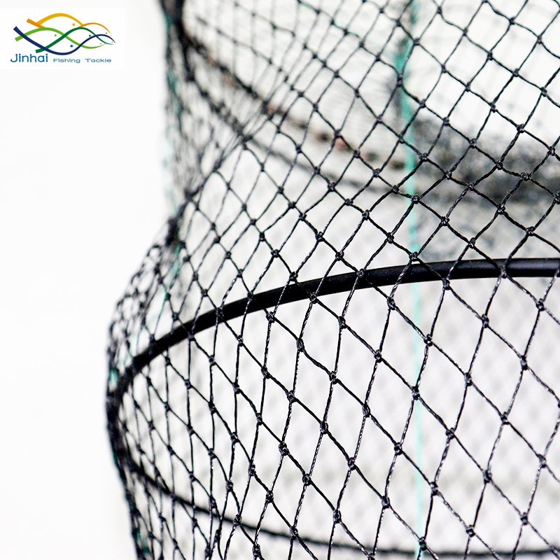 380D/9PLY HDPE Mesh Shrimp Trap 30*60cm Black Plastic Coated Spring Fishing Cage Lobster Crab Trap Outdoor Aquaculture Traps