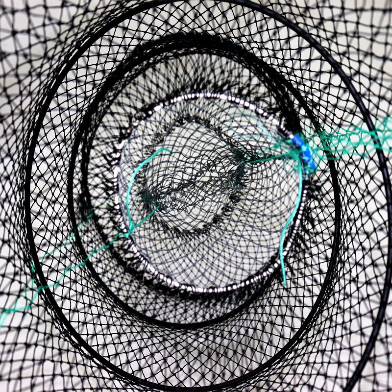 380D/9PLY HDPE Mesh Shrimp Trap 30*60cm Black Plastic Coated Spring Fishing Cage Lobster Crab Trap Outdoor Aquaculture Traps