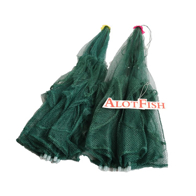 ALotFish 6 Hole Umbrella Folded Portable Hexagon green big entrance big zipper Fishing Shrimp Trap Fishing Net Cast Mesh Trap