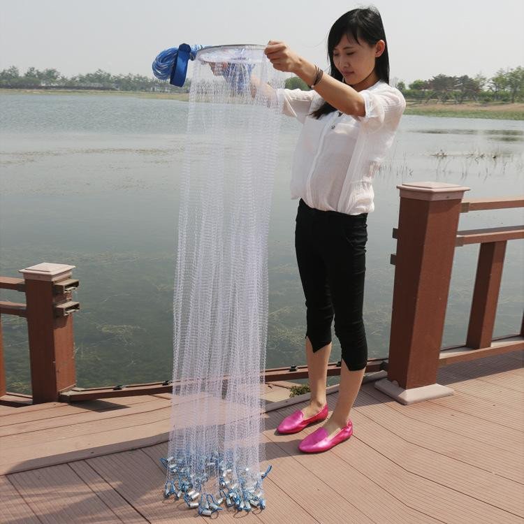 10FT Bottom Pocket Japanese America Cast Nets Nylon Mono Fishing Net