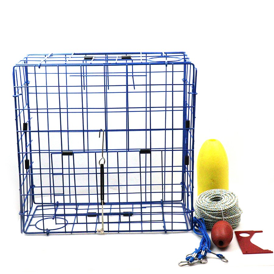 Portable Folding crab cage blue aquaculture trap Seven-piece set Fishing Bait Trap Crab Traps for lobster shrimp crab