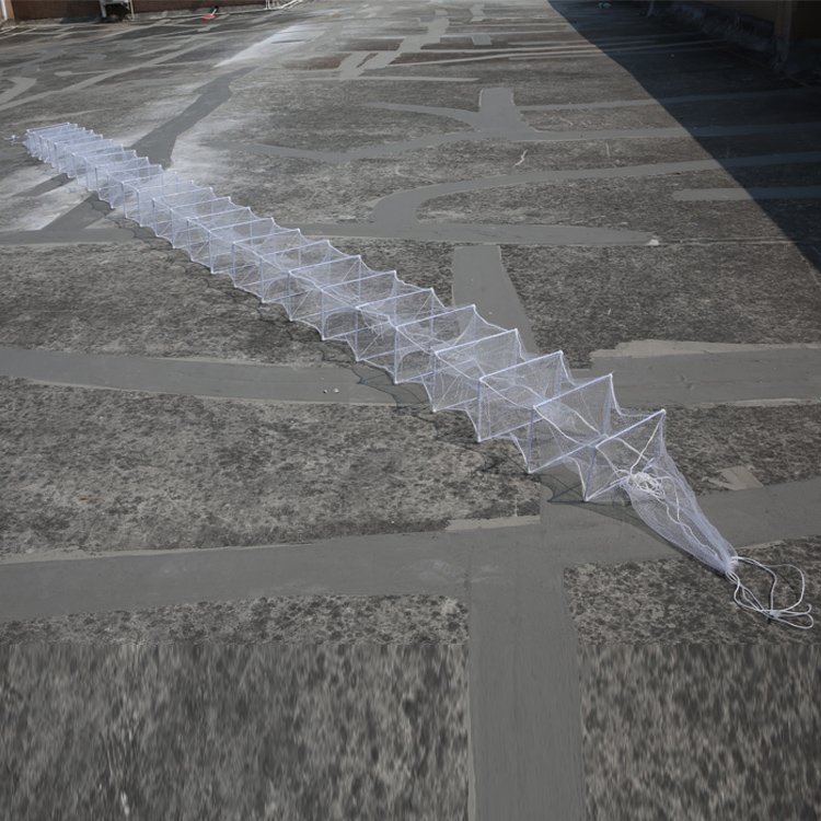 Long Folding Net Live Crayfish Crab Lobster Nylon Monofilament Bait Fishing Net Trap