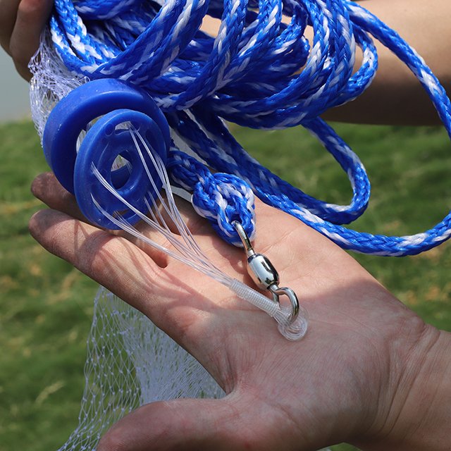 Hand Cast Net Throw Catch drawstring casting fishing net