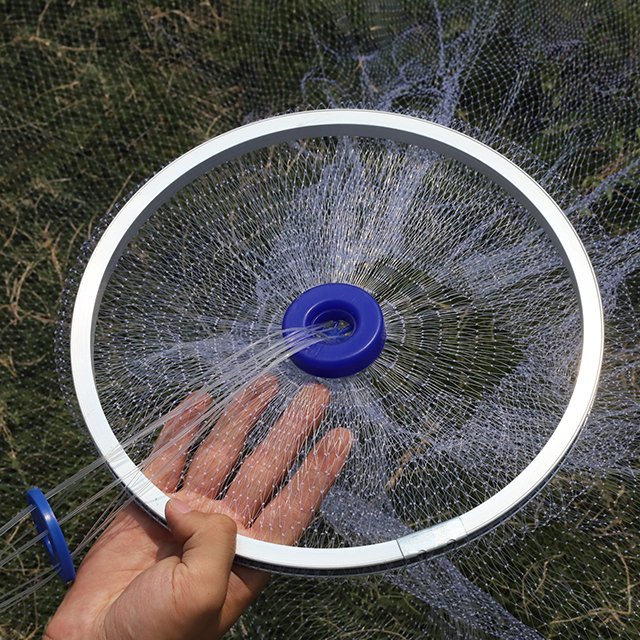 Hand Cast Net Throw Catch drawstring casting fishing net