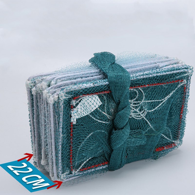 Rectangle Folding Saltwater Crayfish Cage Trap Crab Net Fishing Net Trap