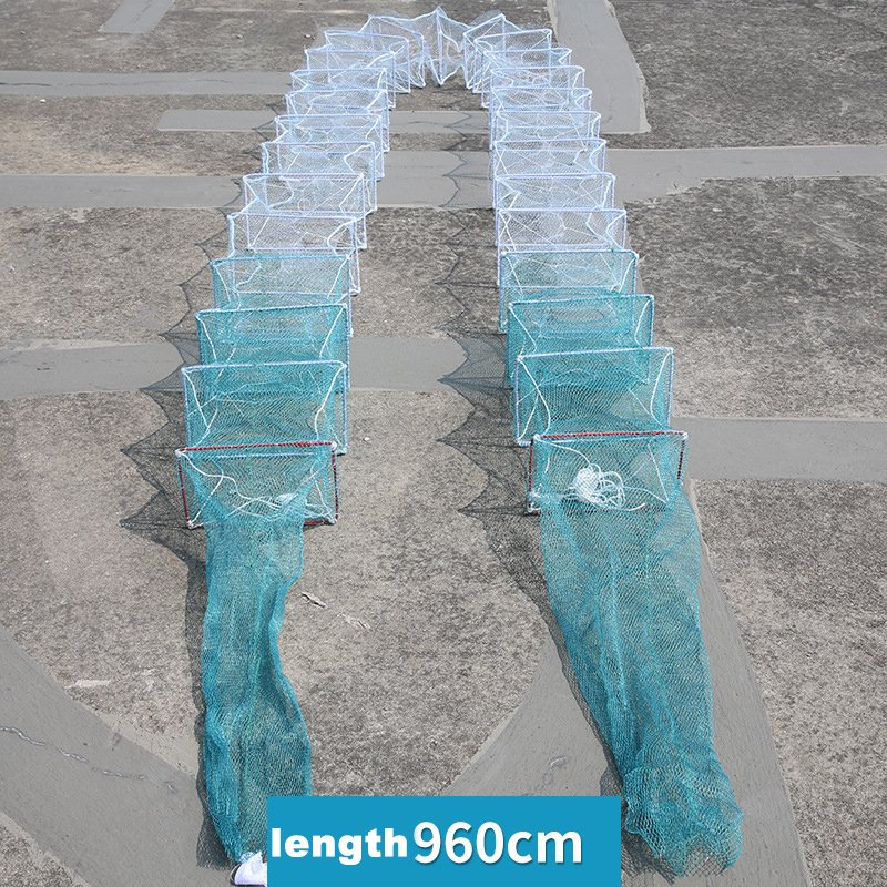 Rectangle Folding Saltwater Crayfish Cage Trap Crab Net Fishing Net Trap