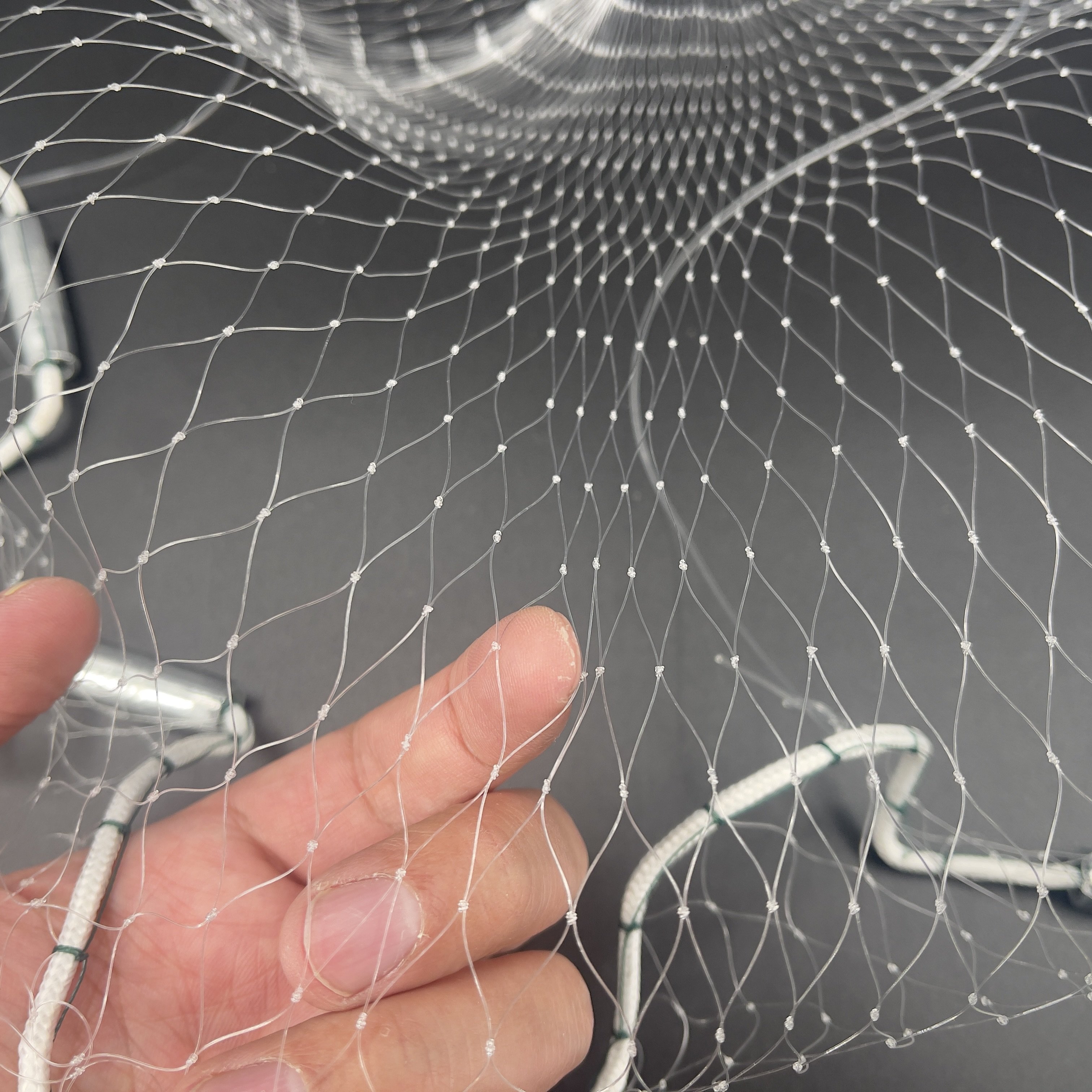4-12ft Aluminum ring drawstring throw fishing net nylon monofilament hand cast net